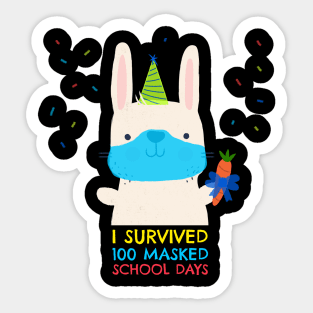 I survived 100 masked school days Sticker